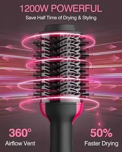 4in1 Hot Air Brush Electric Hair Dryer Straightener Curler Styler Comb Volumizer