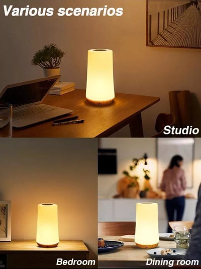 Touch Sensor Night Light USB Rechargeable LED Bedside Desk Table Lamp Dimmable