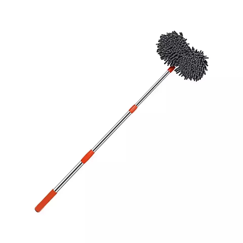 Car Wash Mop Double Brush Head 360° Rotation Telescopic Mop Roof Window Clean UK